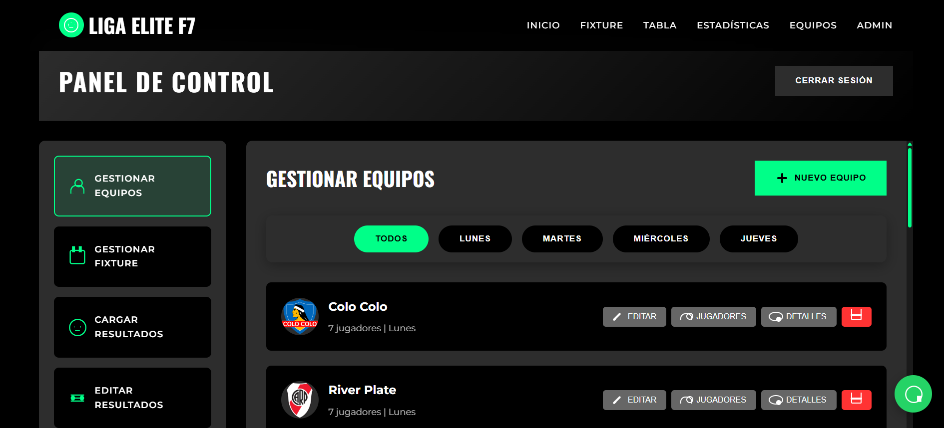 Sistema Inteligente De Ligas
